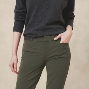 Banana Republic Sloan Green Trousers High Waist Pants‎ Size 10 New